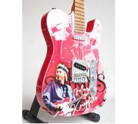 Guitare miniature de collection - Telecaster Mark Knopfler Dire Straits - Non jouable - Rouge - 25 cm