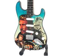 Guitare miniature de style stratocaster hommage à Johnny Hallyday