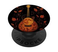 Guitare Musique Soul Retro Esthétique Automne PopSockets PopGrip Adhésif
