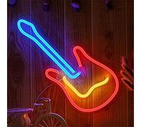 Guitare néon LED panneau éclairage USB publicité lumineuse art néon bar fête décoration murale Noël anniversaire salon cadeau enfant éclairage mural décoratif musique