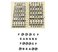 Guitare Note Autocollant, musical Échelle étiquette, guide Melody Échelle Stickers autocollants pour débutant, guitare, classique d'apprentissage Edition 12 × 9.5 cm