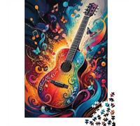 Guitare Papillon Musique Puzzle, 1000 Pcs Jeu D'intérieur Adulte | 70x50cm Carton, Passe-temps Intellectuel, Finition Surface Lisse, Amateurs D'art, Interaction Familiale