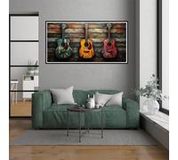 Guitare Peinture Numero adulte art Peinture par Numero Pour Débutants, Loisirs Créatifs adulte Kits de Peinture à L'huile avec Pinceaux et Peintures acryliques, Decoration automne 40x80cm(Sans Cadre)