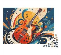 Guitare Piano Notes Puzzle, 1000 Pièces Jeu D'intérieur Adulte | 52x38cm Carton, Exercice Mental, Coupe Précise, Amateurs De Puzzles, Réduction Du Stress