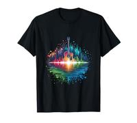 Guitare Rainbow Lake Music Forest Vibes T-Shirt