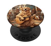 Guitare Retriever Musique Musique Scène Chien PopSockets PopGrip Adhésif