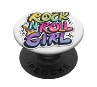 Guitare rétro Halloween Rock N Roll Girl Graffiti Music V3 PopSockets PopGrip Adhésif