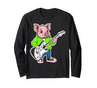 Guitare rétro Rock Music of Cute Pig Manche Longue