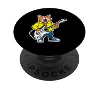 Guitare rétro Rock Musique de Chat Mignon PopSockets PopGrip Adhésif