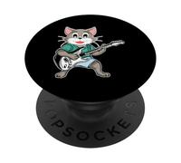 Guitare rétro Rock Musique de Chat Mignon PopSockets PopGrip Adhésif