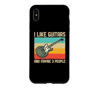 Guitare Rétro Vintage I Like Guitars and Maybe 3 People Coque pour iPhone XS Max