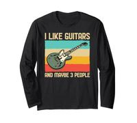 Guitare Rétro Vintage I Like Guitars and Maybe 3 People Manche Longue