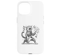 Guitare Rock and Roll drôle Chat Heavy Metal Musicien Art Coque pour iPhone 15