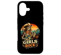 Guitare Rock Cowgirl rétro Western Rock'n Roll Squelette pour Fille Coque pour iPhone 17