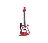Guitare Rock Electronique Enfant, Rouge - Effets lumineux, 4 cordes metal - Star Music - Set Jouet Instrument Musique + carte