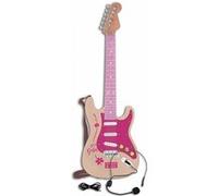 Guitare rock electronique rose 6 cordes metal + casque microphone - jouet enfant G