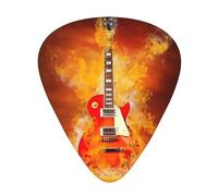 Guitare rock en feu,Lot de 12 médiators de guitare, 3 épaisseurs différentes pour guitare acoustique, basse, ukulélé