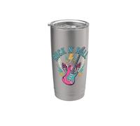 Guitare Rock N' Roll avec ailes et éclairs Gobelet isotherme en acier inoxydable double paroi