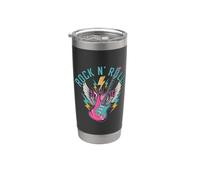 Guitare Rock N' Roll avec ailes et éclairs Gobelet isotherme en acier inoxydable double paroi