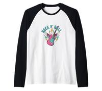 Guitare Rock N' Roll avec Ailes et éclairs Manche Raglan