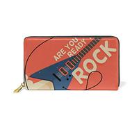 Guitare Rock Roll Portefeuille Zipper Long Bourse en Cuir Véritable avec Titulaire de la Carte de Crédit pour Téléphone Femmes Fille Hommes