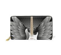 Guitare Rock Roll Portefeuille Zipper Long Bourse en Cuir Véritable avec Titulaire de la Carte de Crédit pour Téléphone Femmes Fille Hommes