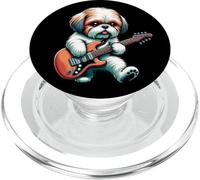 Guitare Rock Shih Tzu Dog Music Lover Puppy Cartoon PopSockets PopGrip pour MagSafe