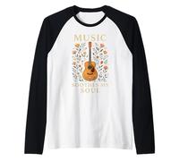 Guitare Soul Music Floral Classique Esthétique Guérison Manche Raglan