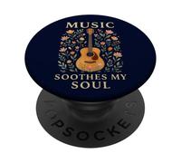Guitare Soul Music Floral Classique Esthétique Guérison PopSockets PopGrip Adhésif