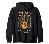 Guitare Soul Music Floral Classique Esthétique Guérison Sweat à Capuche