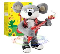 Guitare souris en peluche chantant corps secouant rock jeu de musique punk moulage jouets éducatifs pour enfants développement de l'intelligence musicale animée cadeaux de fête d'anniversaire jouets