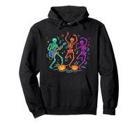 Guitare Squelette Dansant Halloween Tête de Mort Cool coloré Sweat à Capuche