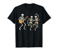 Guitare Squelette Dansant Halloween Tête de Mort Cool coloré T-Shirt Graphique avec Valeur