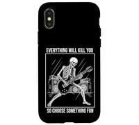 Guitare Squelette Everything Will Kill You Choose Fun Coque pour iPhone X/XS