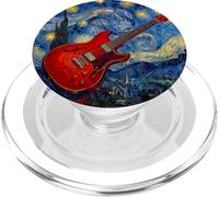Guitare Style Van Gogh Rouge Nuit étoilée Artistique PopSockets PopGrip pour MagSafe
