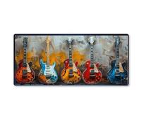 Guitare Tapis de Souris Art Tapis Souris XXL 1000x500x3 MM Tapis de Souris Gaming Accessoire, Lavable, Caoutchouc Antidérapante, Haute Précision et Vitesse, Surface Antidérapante Tapis, pour Gamer