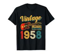 Guitare Vintage 1958 Édition limitée Année de Naissance Anniversaire T-Shirt