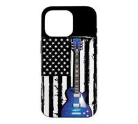 Guitare Vintage - American US Drapeau Electric Guitare Coque pour iPhone 16 Pro