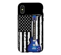 Guitare Vintage - American US Drapeau Electric Guitare Coque pour iPhone X/XS