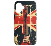 Guitare Vintage Britannique Jack Union Flag Rock Guitarist Coque pour iPhone 16