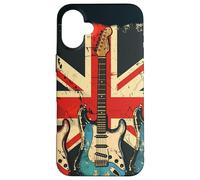 Guitare Vintage Britannique Jack Union Flag Rock Guitarist Coque pour iPhone 16 Plus