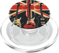 Guitare Vintage Britannique Jack Union Flag Rock Guitarist PopSockets PopGrip pour MagSafe