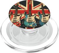 Guitare Vintage Britannique Jack Union Flag Rock Guitarist PopSockets PopGrip pour MagSafe