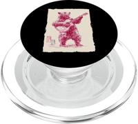 Guitare Vintage Jouant Ours Folk Bluegrass Musique Cadeau PopSockets PopGrip pour MagSafe