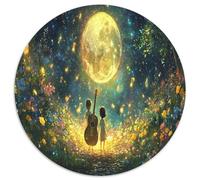 guitaree 1000 Piece Puzzle Rond, pour Enfants Adulte Jouets De Anti Stress DécoRation pour Enfants Cadeau 12 Ans De Qualité Supérieure 1000pcs (67.5x67.5cm)