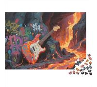 Guitaree électrique Puzzle Adulte 1000 Pièces Instrument de Roche Éducatif Challenge Toy Artisanat Cadeau Famille Décor À La Maison Adultes & Enfants des 14 Ans 1000pcs (75x50cm)