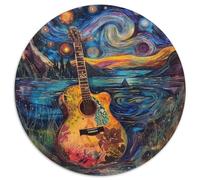 guitaree Puzzle Rond De 1000 Pièces pour Adultes Filles Qualité Supérieure Impossible Difficile Entertainment Artist Art' Relaxation Assemble 1000pcs (67.5x67.5cm)