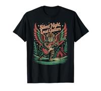 Guitares bruyantes Silent Night Angel Cat Christmas T-Shirt