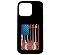 Guitares drapeau américain Musicien patriotique Coque pour iPhone 15 Pro Max