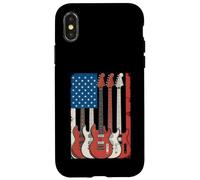 Guitares drapeau américain Musicien patriotique Coque pour iPhone X/XS
